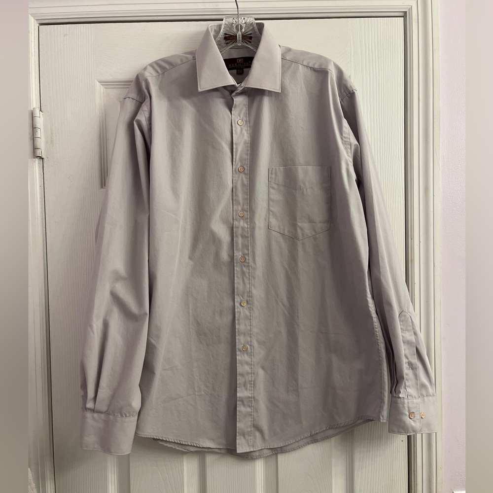 Premier Uomo Men’s Lilac Long Sleeve Dress Shirt Size Small 34/35 Neck 15 1/2